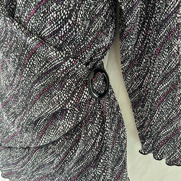 Notations Y2k Faux Wrap Top L Office Siren Secretary Librarian Corpcore - Picture 4 of 14